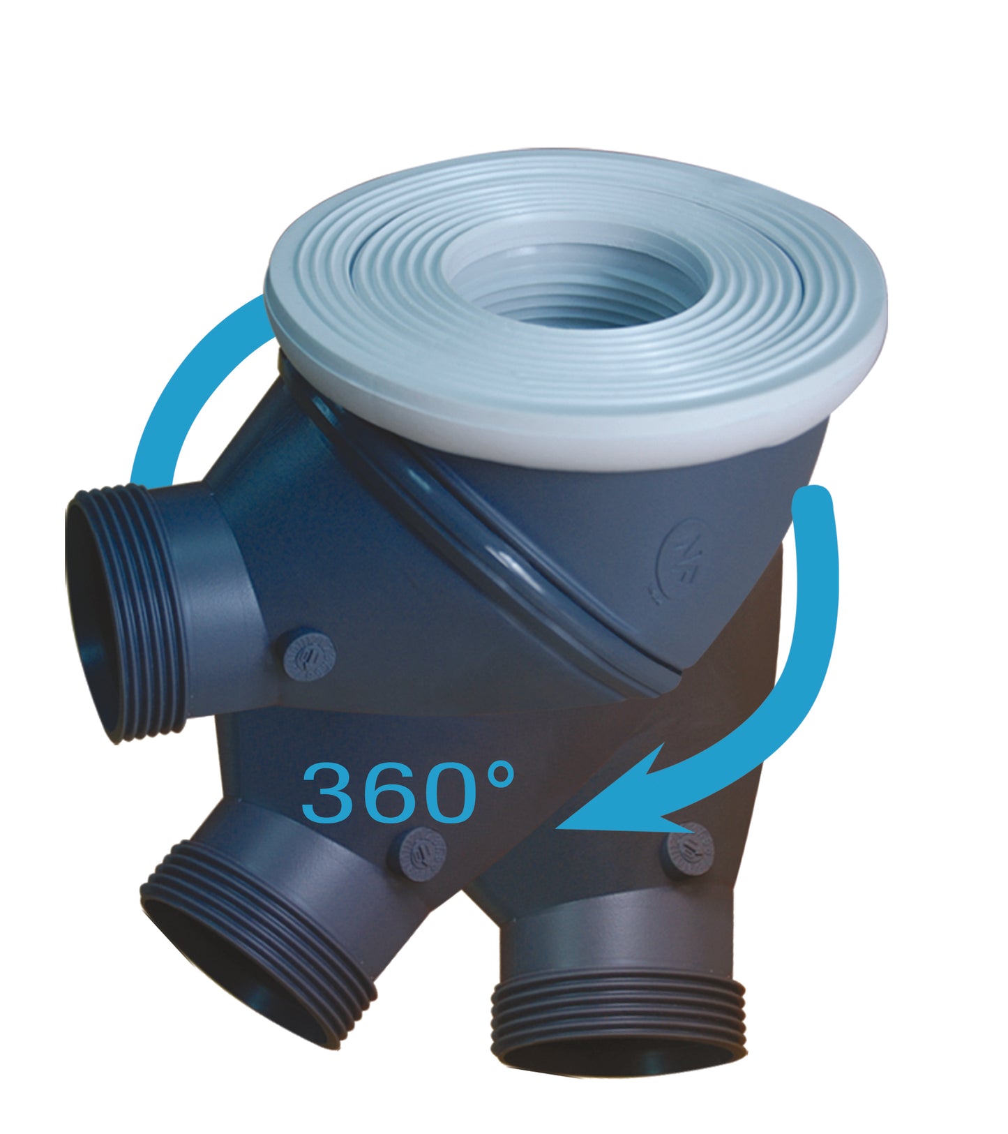 Caniveau � ma�onner en acier inoxydable avec bonde � sortie r�glable 360�