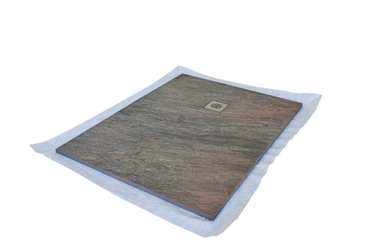 Receveur de douche pierre naturelle 200�100 cm - Grille carr�e excentr�e