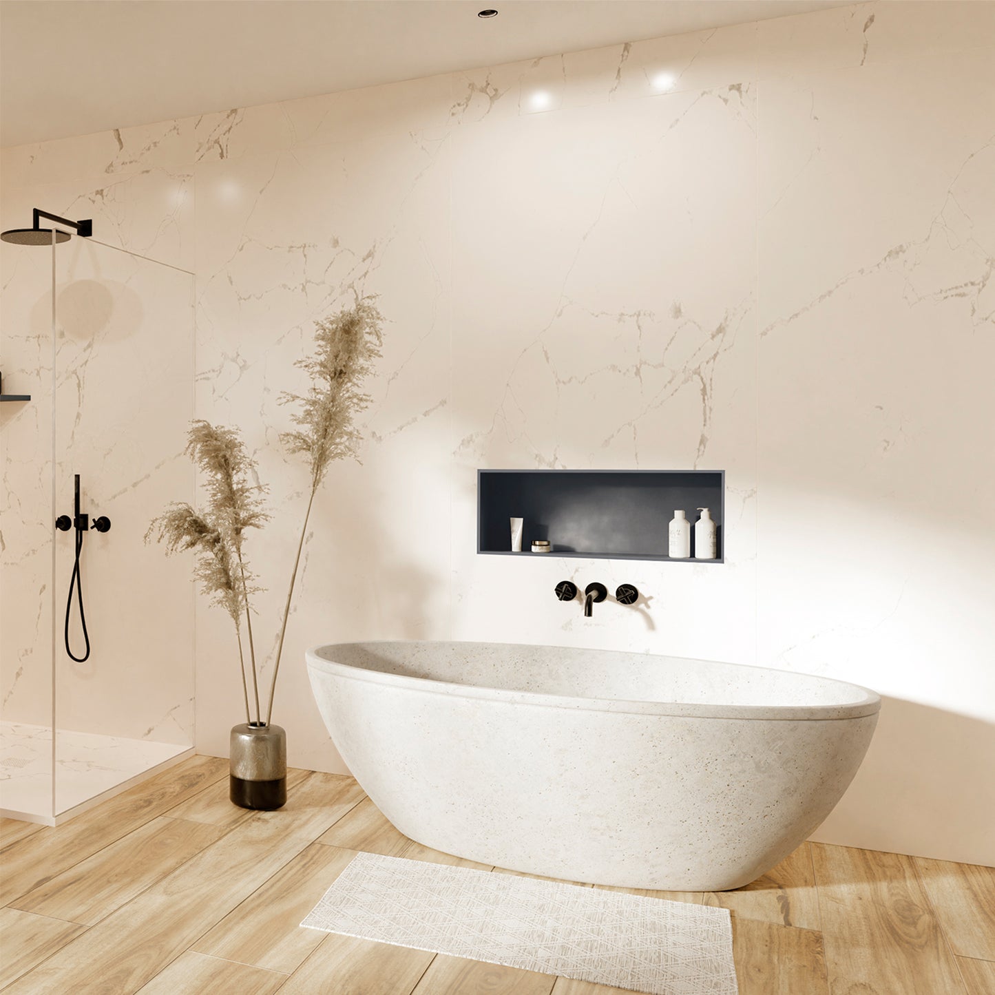 Recessed niche 30x30 cm in stainless steel, 9 cm deep