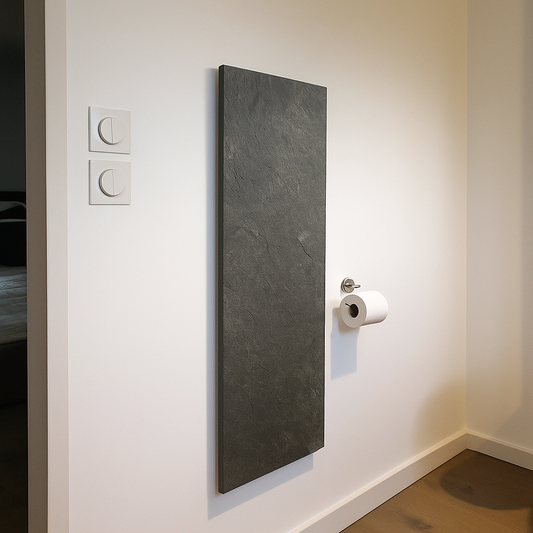 Radiateur s�che-serviettes mural en pierre naturelle Graphite Design vertical Extraplat