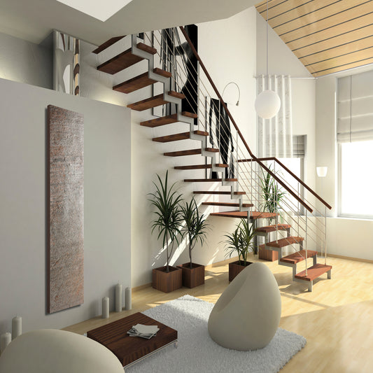 Cyprus wall-mounted towel warmer in natural stone, programmable with remote control