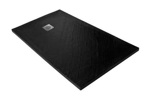Receveur de douche pierre naturelle 200�100 cm - Grille carr�e excentr�e