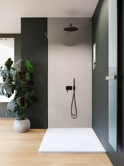 70×70 cm resin shower tray – offset drain grate