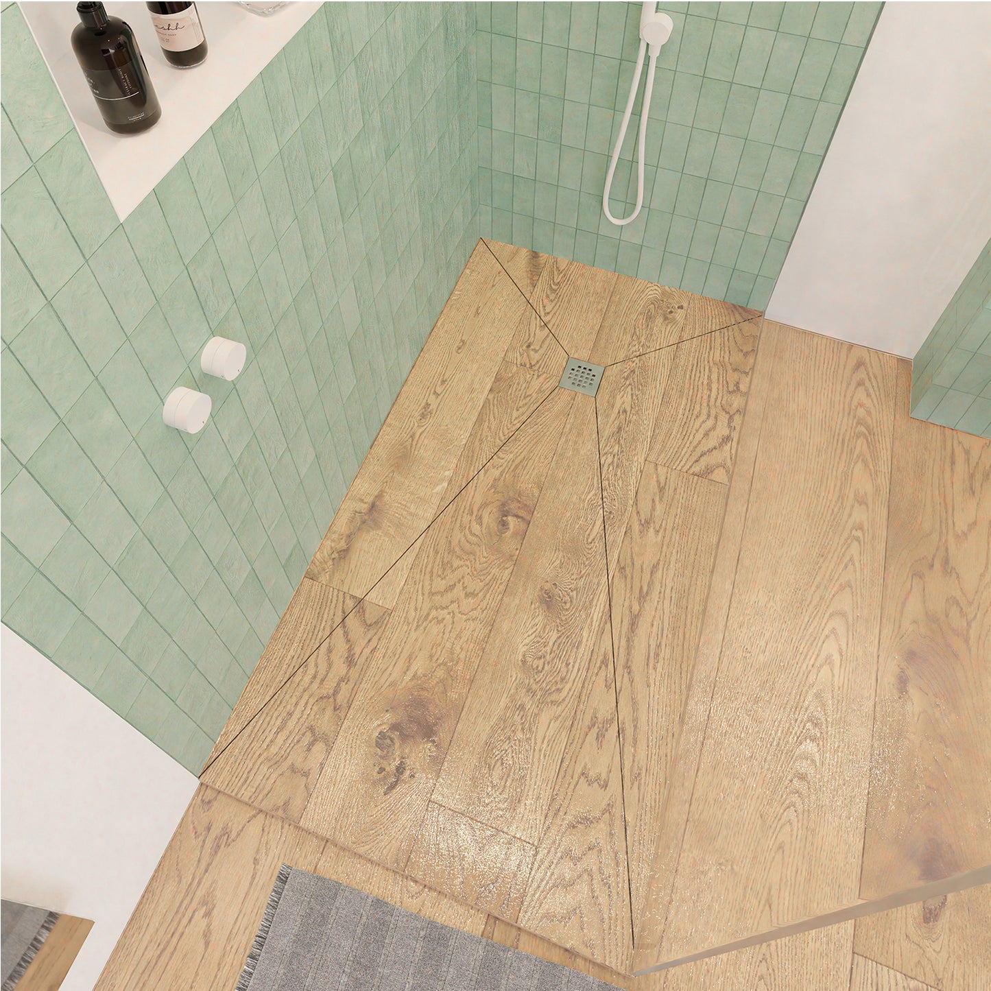 Receveur de douche à carreler Extra plat avec natte d'étanchéité pré-montée