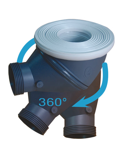 Caniveau � ma�onner en acier inoxydable avec bonde � sortie r�glable 360�