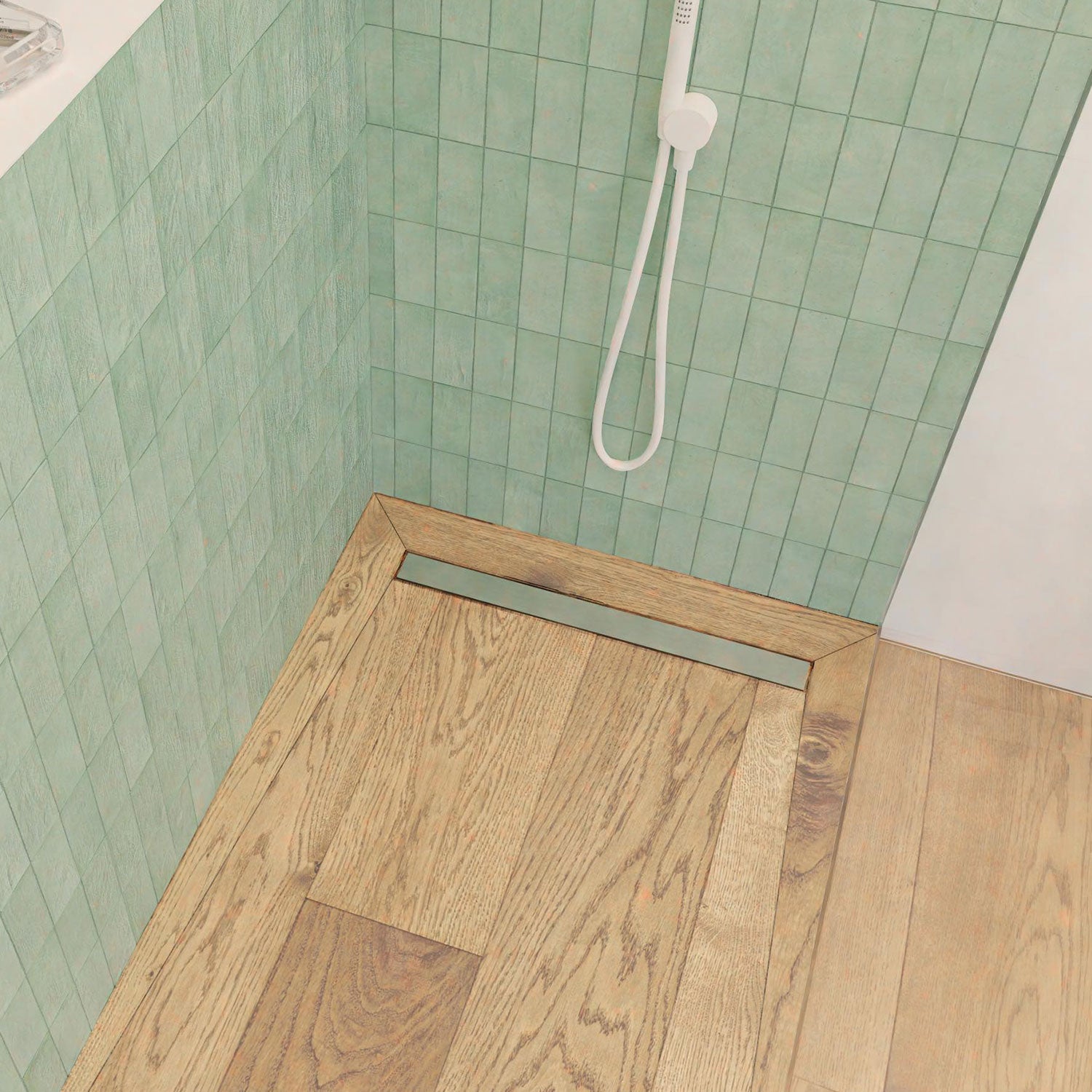 Caniveau � carreler en acier inoxydable avec bonde � sortie horizontale