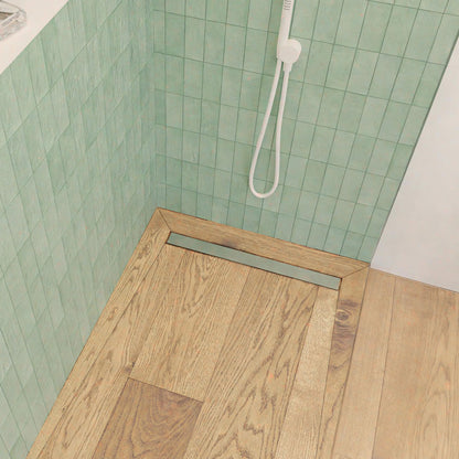 Caniveau � carreler en acier inoxydable avec bonde � sortie horizontale