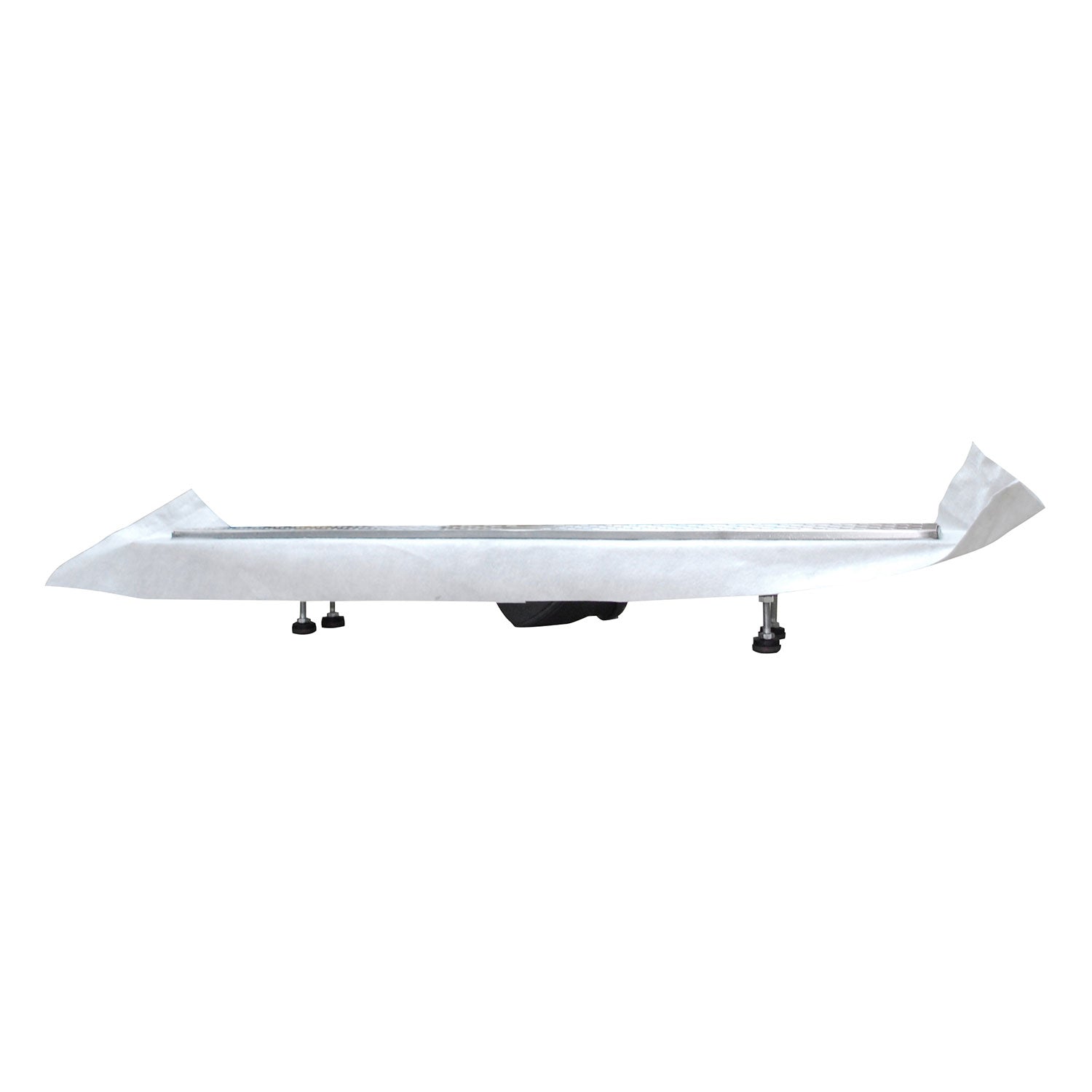 Caniveau � ma�onner en acier inoxydable avec bonde � sortie r�glable 360�