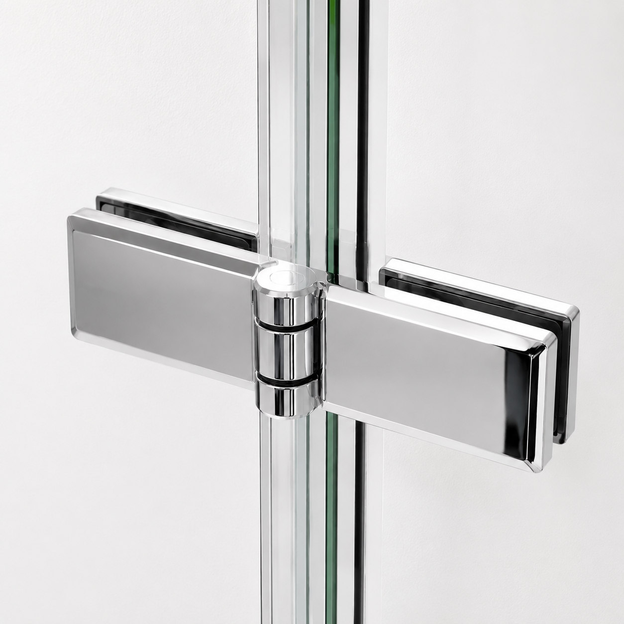 Porte de douche pivotante pliante avec bande opaque - reversible sans cadre et anticalcaire – Profilé aluminium chromé
