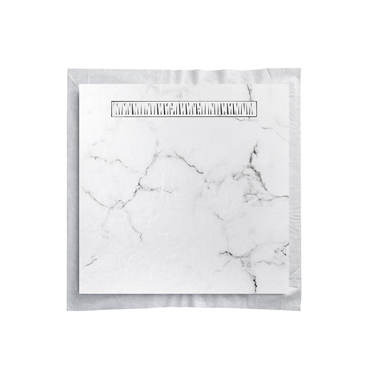 Receveur de douche 70x70 en Résine aspect Marbre - Grille carrée et syphon 360°