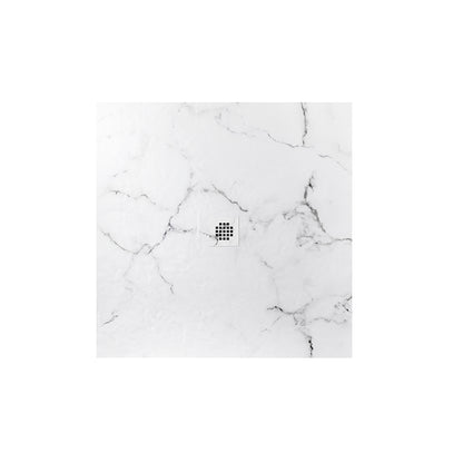Kit bac � douche 70x70 avec panneau mural en r�sine aspect marbre