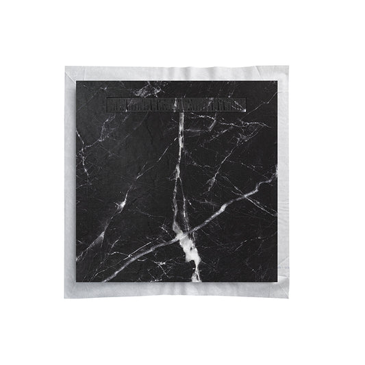 Receveur de douche 70x70 en Résine aspect Marbre - Grille carrée et syphon 360°