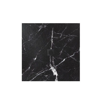 Kit bac � douche 70x70 avec panneau mural en r�sine aspect marbre