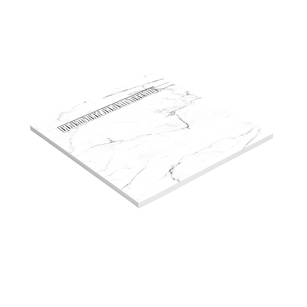 Natural stone shower tray 180×90 cm – off-center square grid