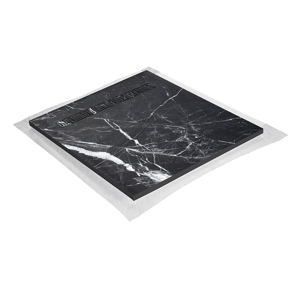 Natural stone shower tray 180×90 cm – off-center square grid