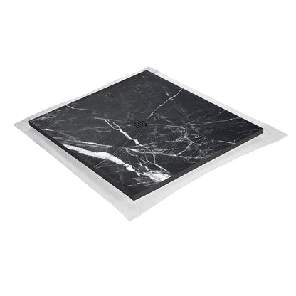 Kit bac � douche 100x100 avec panneau mural en r�sine aspect marbre