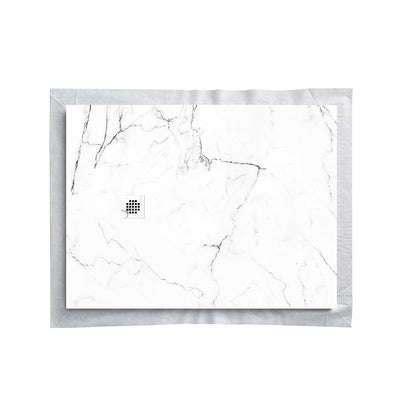 Kit bac � douche 160x90 avec habillage en panneau mural en r�sine aspect marbre