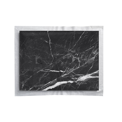 Kit bac � douche 160x90 avec habillage en panneau mural en r�sine aspect marbre