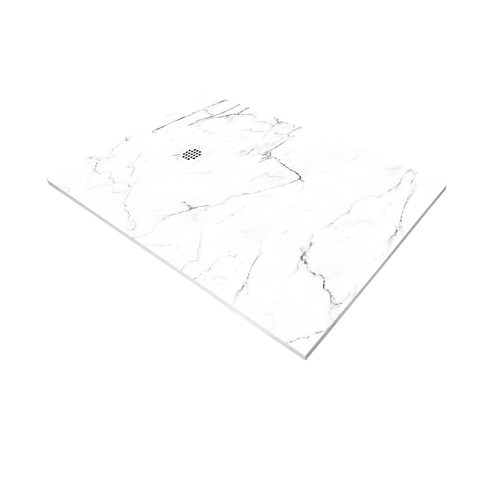 Kit bac � douche 160x90 avec habillage en panneau mural en r�sine aspect marbre