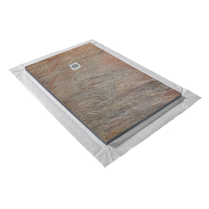 Receveur de douche pierre naturelle – 100×80 cm (grille excentrée) - Cuivre