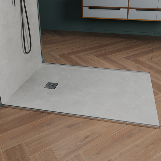 Receveur de douche en polystyr�ne extrud� �tanche avec grille en inox