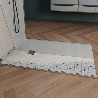 Receveur de douche en polystyrène extrudé étanche avec grille en inox