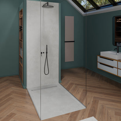 Receveur de douche en polystyr�ne extrud� �tanche avec caniveau 70x7