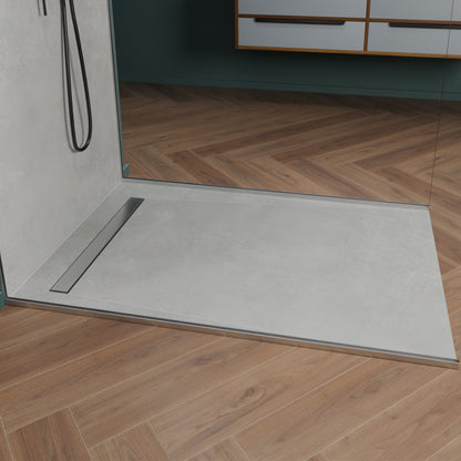 Receveur de douche en polystyr�ne extrud� �tanche avec caniveau 70x7