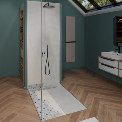 Receveur de douche en polystyr�ne extrud� �tanche avec caniveau 70x7
