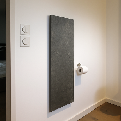 Radiateur sèche-serviettes mural en pierre naturelle Graphite Design vertical Extraplat