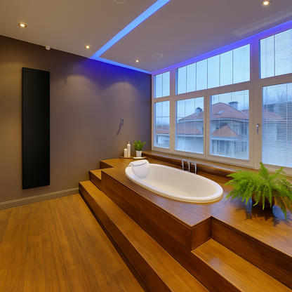 Chauffage électrique mural en Résine aspect ardoise Noir programmable 5 modes