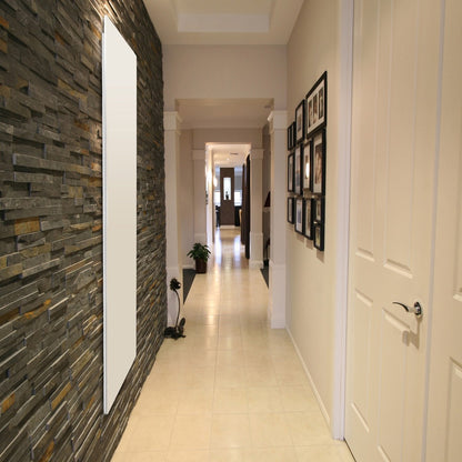 Chauffage électrique mural en Résine aspect ardoise Blanc design vertical Extraplat