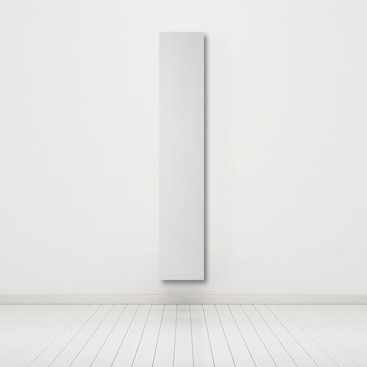 Wall-mounted electric heater in slate-effect resin, white, vertical design, extra-flat