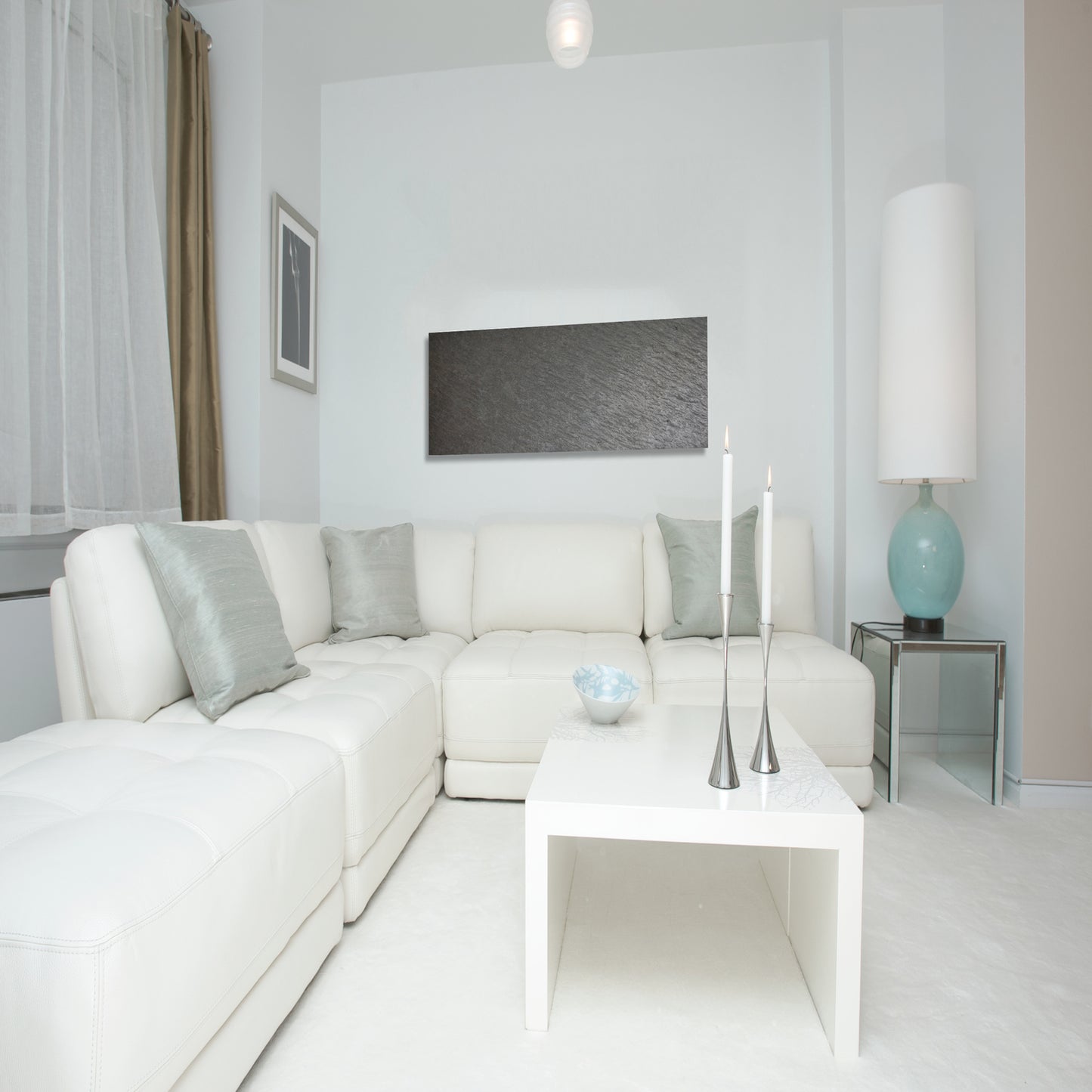 Radiateur sèche-serviettes mural en pierre naturelle Roche de mer programmable avec télécommande