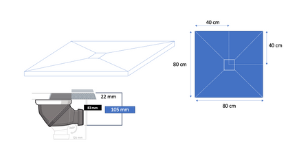 Receveur de douche pierre naturelle – 90×90 cm - Rocher de mer