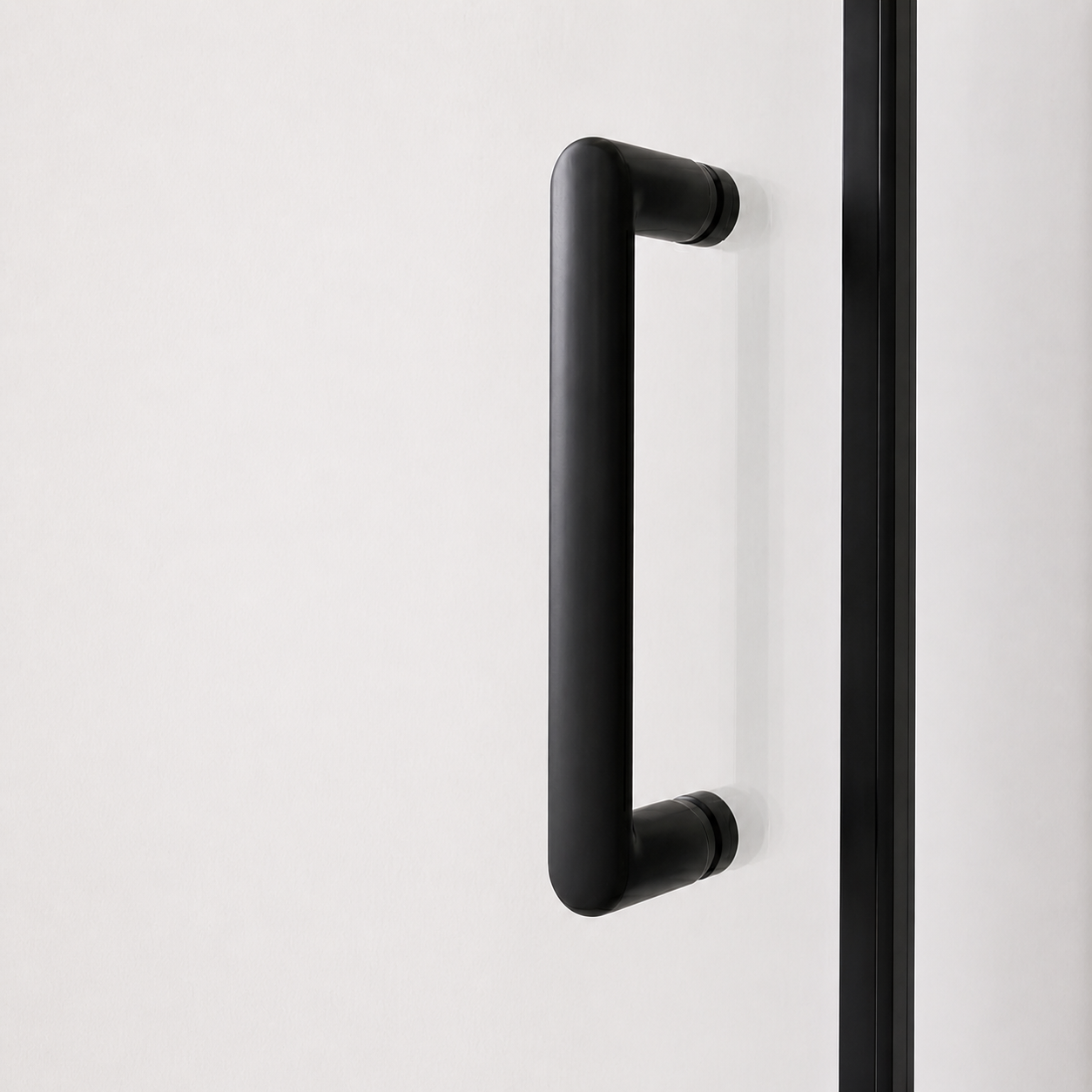 Porte de douche coulissante à 2 vantaux en verre transparent anticalcaire de 6 mm – cadre noir mat