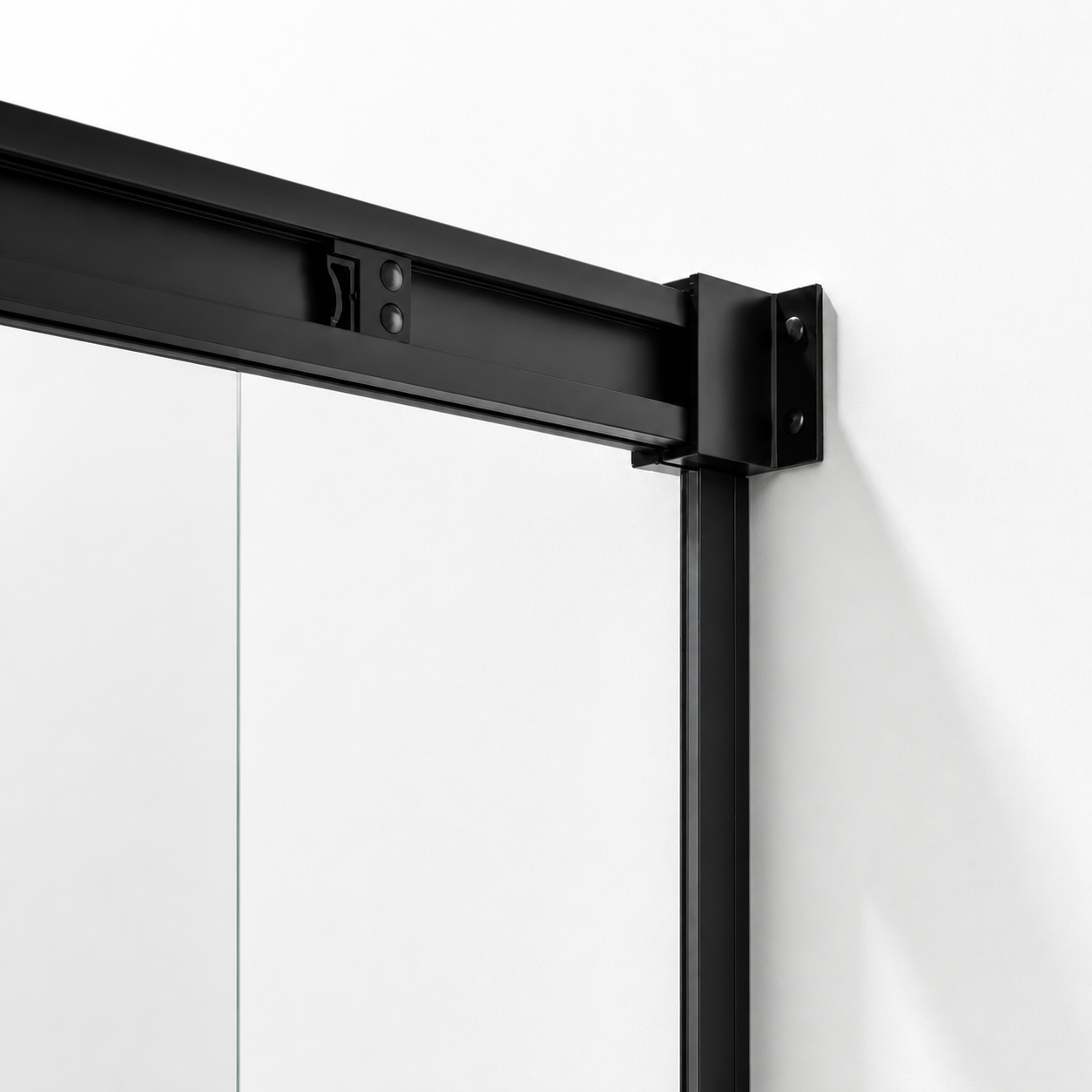 Porte de douche coulissante à 2 vantaux en verre transparent anticalcaire de 6 mm – cadre noir mat