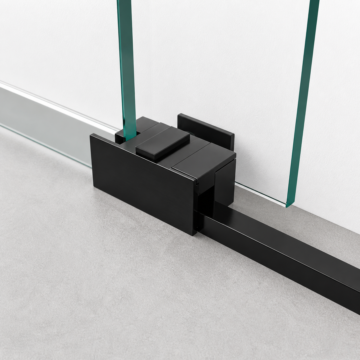 Porte de douche coulissante à 2 vantaux en verre transparent anticalcaire de 6 mm – cadre noir mat
