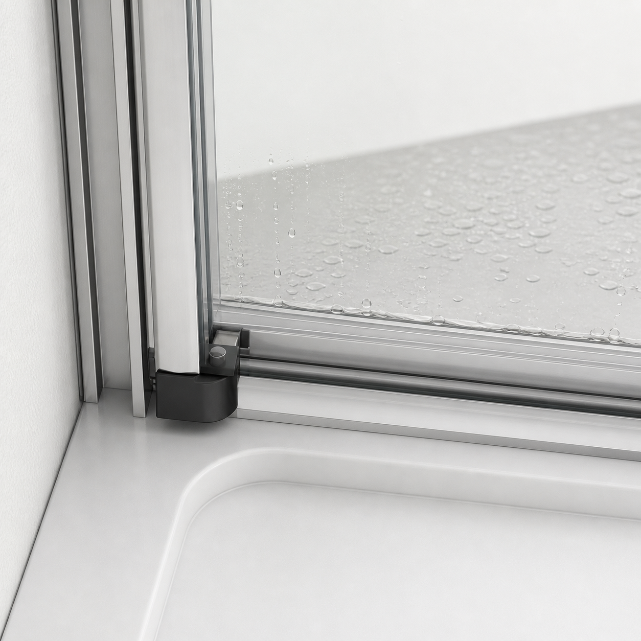 Porte de douche coulissante à 3 vantaux en verre transparent anticalcaire de 6 mm – cadre chromé