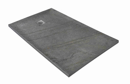 Natural stone shower tray 150×100 cm – offset drain