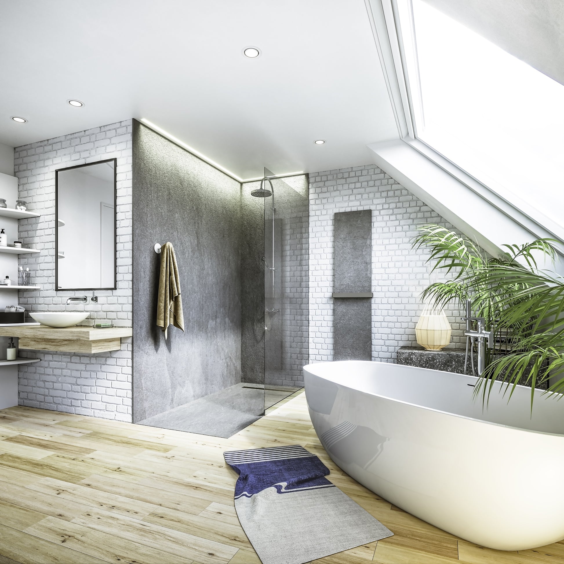 Receveur de douche pierre naturelle – 100×80 cm (grille excentrée) - Rocher de mer