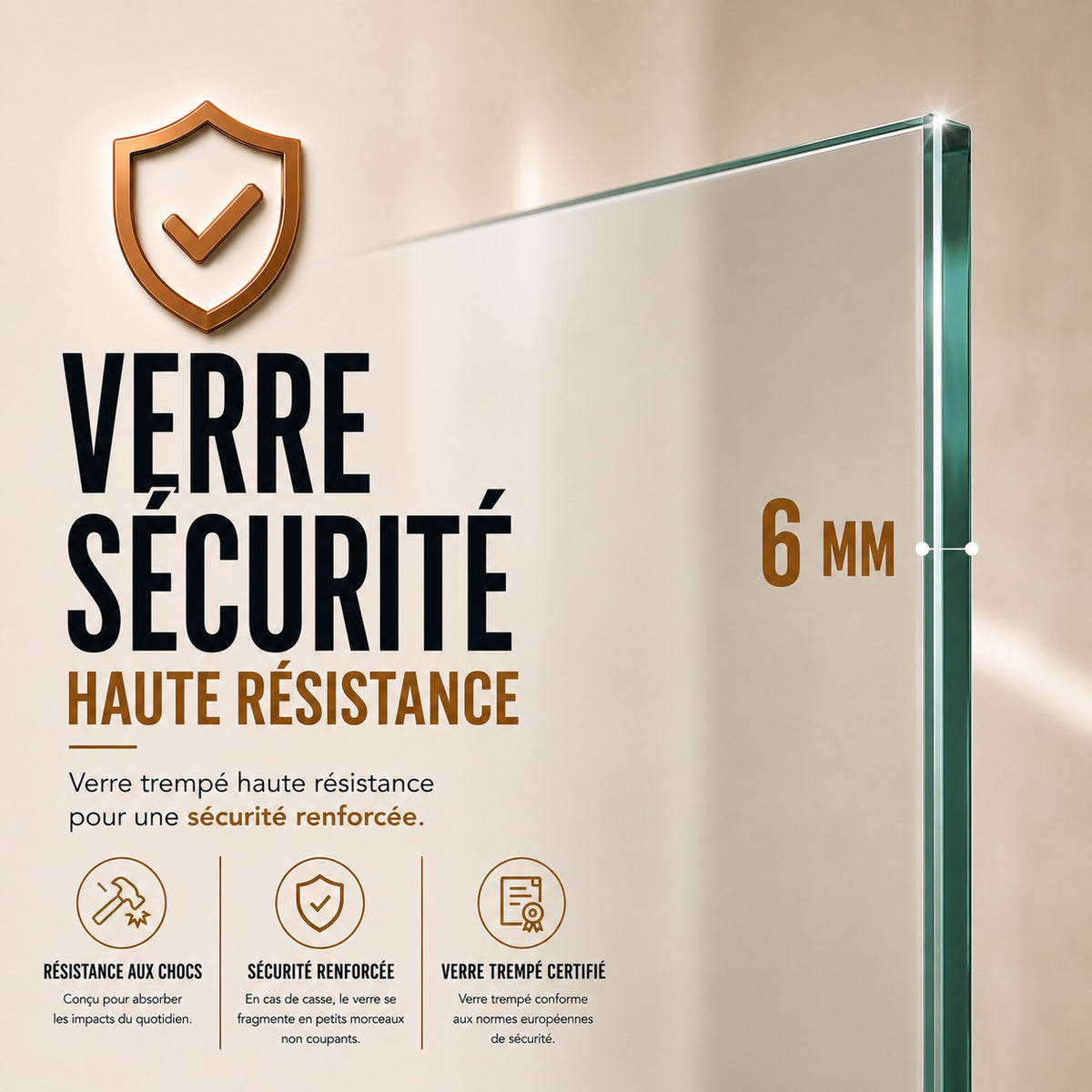 Verre trempé sécurisé