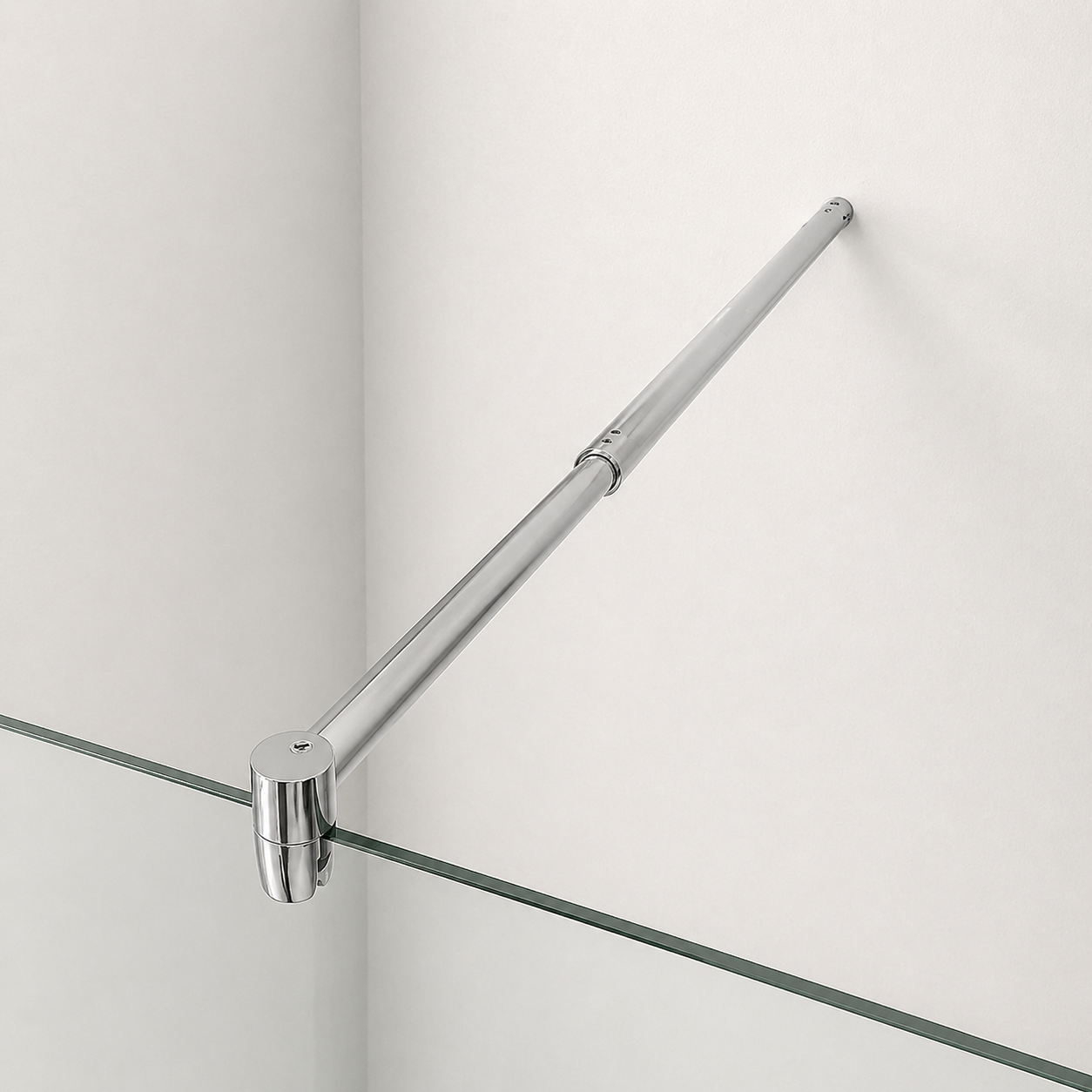 Porte de douche pivotante pliante avec bande opaque - reversible sans cadre et anticalcaire – Profilé aluminium chromé