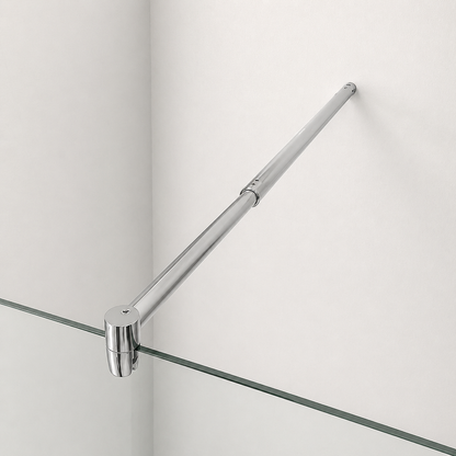 Porte de douche pivotante pliante avec bande opaque - reversible sans cadre et anticalcaire – Profilé aluminium chromé