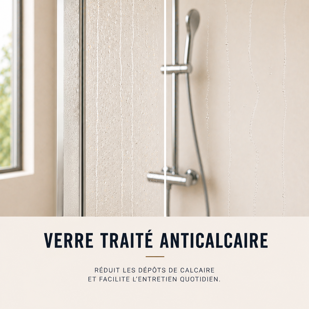Porte de douche pivotante pliante avec bande opaque - reversible sans cadre et anticalcaire – Profilé aluminium chromé