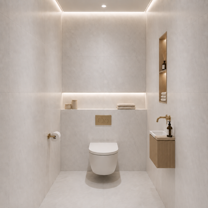Pack de 3 panneaux muraux de salle de bain 60x90 marbre blanc