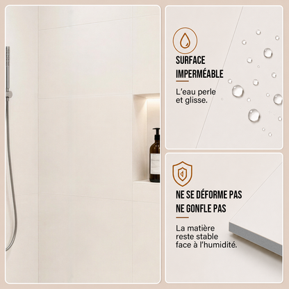 Pack de 3 panneaux muraux de salle de bain 60x90cm aspect faience