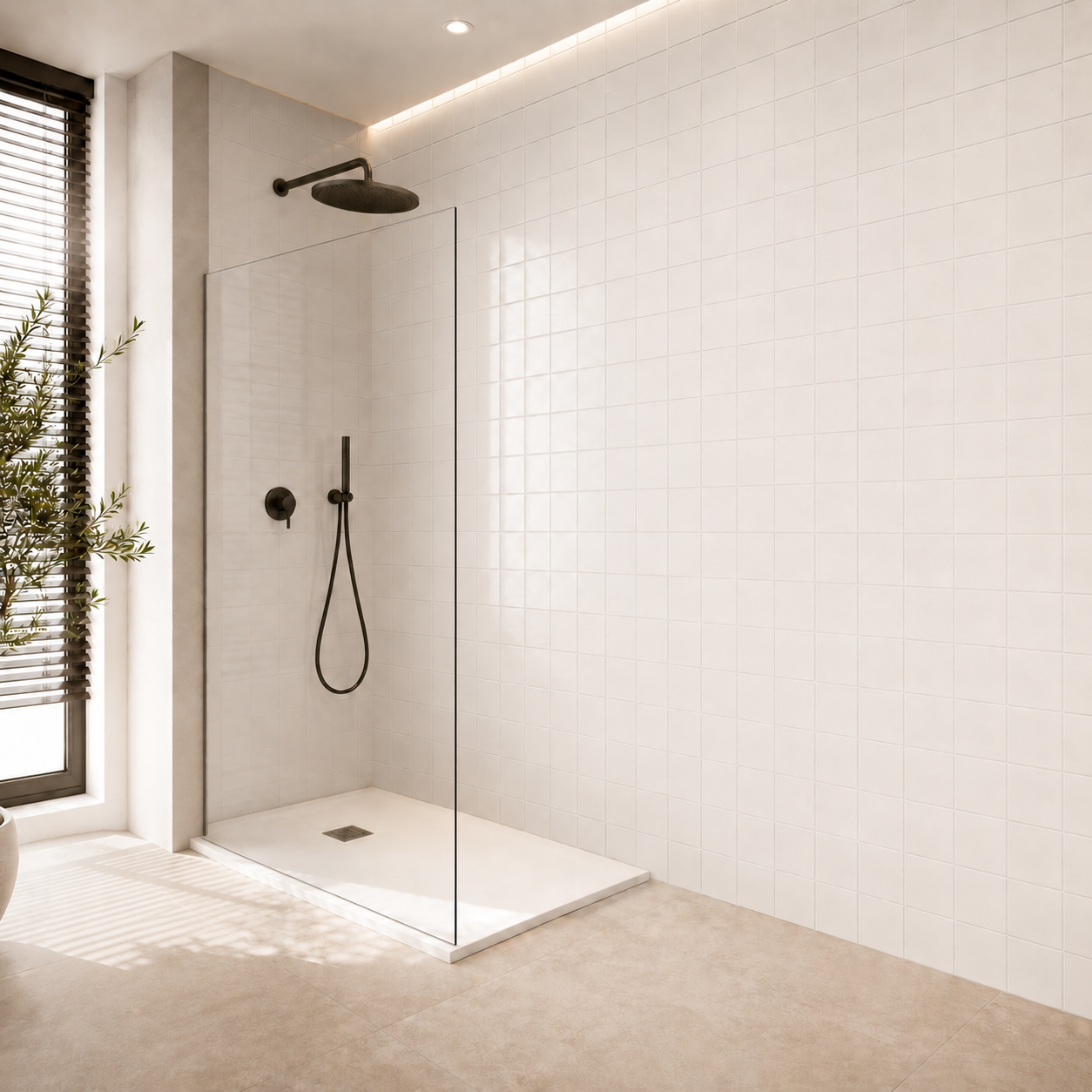Pack de 3 panneaux muraux de salle de bain 60x90 aspect carrelage carée