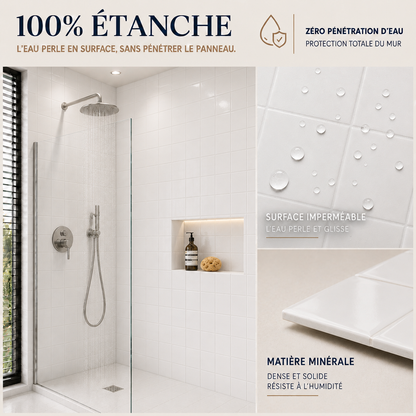 Pack de 3 panneaux muraux de salle de bain 60x90 aspect carrelage carée
