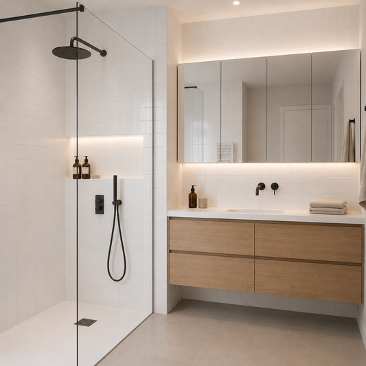 Pack de 3 panneaux muraux de salle de bain 60x90 aspect carrelage carée